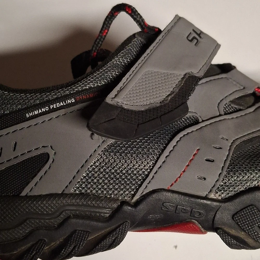 Shimano MTB Men's Cycling Shoes Gray & Red Size 44 (9.5) - Picture 5 of 7